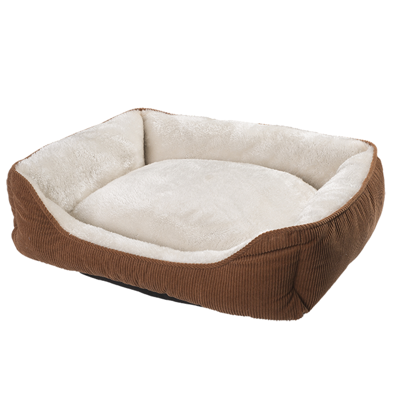 HY-03 Corduroy Rectangle Cuddler Dog Bed