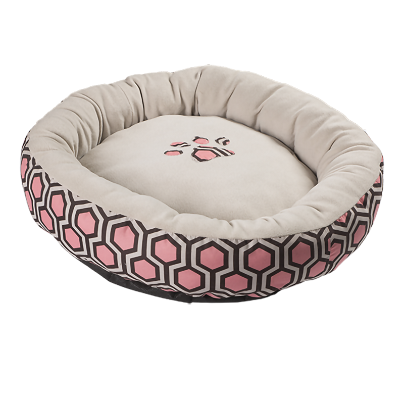 HY-09 Printed pongee Circle Velvet Cuddle Pet Bed