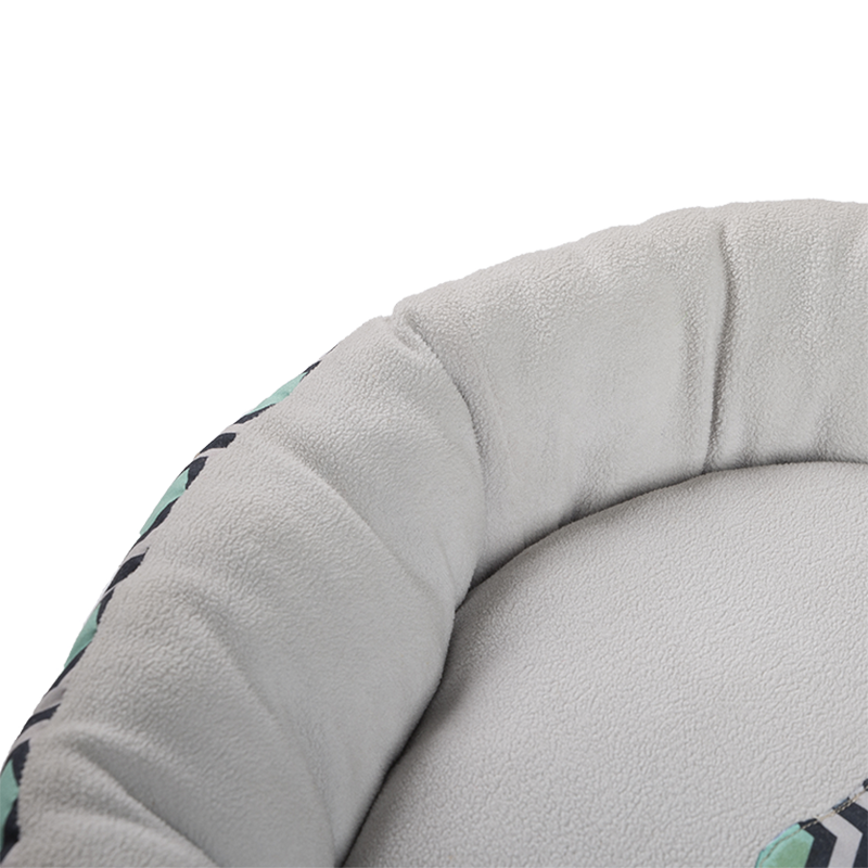 HY-09 Printed pongee Circle Velvet Cuddle Pet Bed