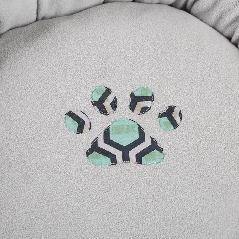 HY-09 Printed pongee Circle Velvet Cuddle Pet Bed
