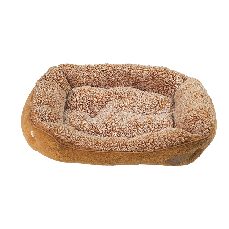 HY-33 Caramel plush square Plush Pet Bed